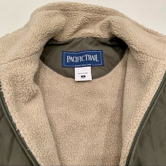 Pacific Trail Jacket Adult Size Small Olive Green Sherpa Lined Bomber Women - Picture 8 of 8